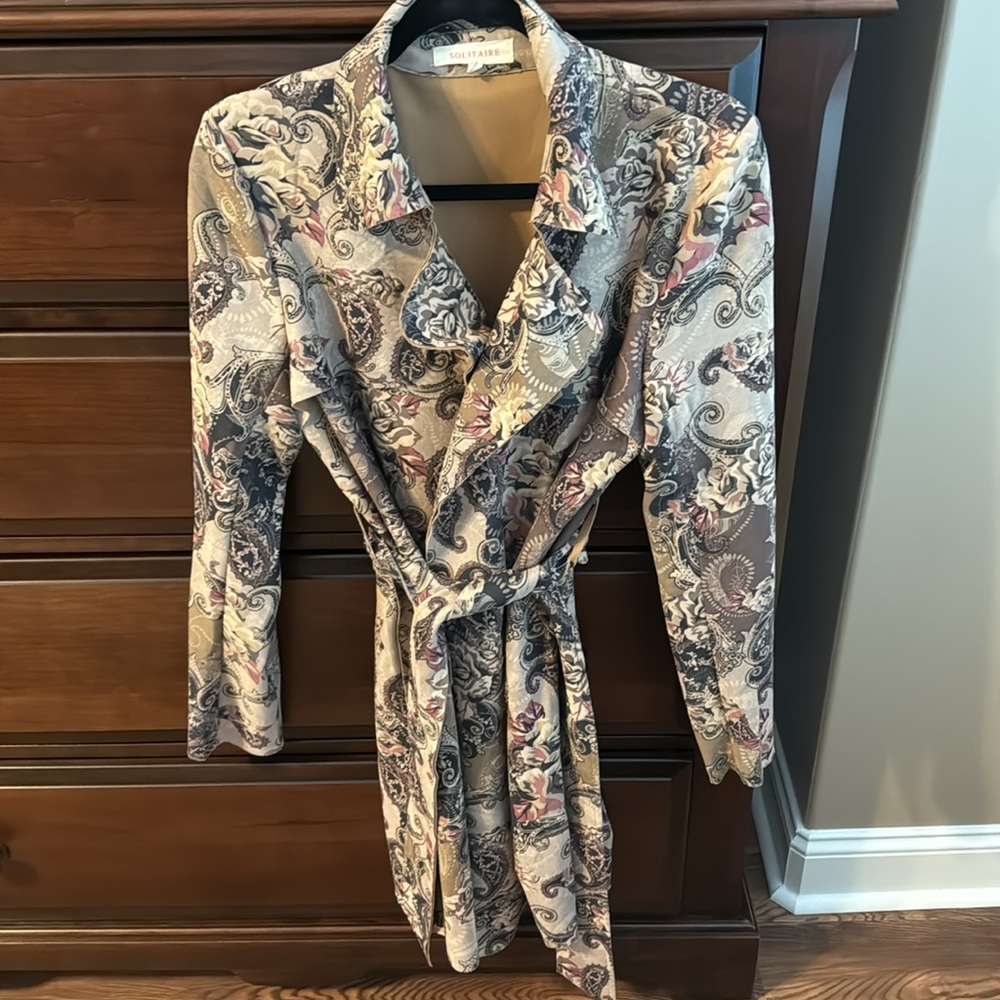 Dark Floral stretch Coat Jacket